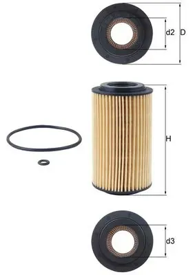 Filtro de aceite OX153D1 Mahle Original