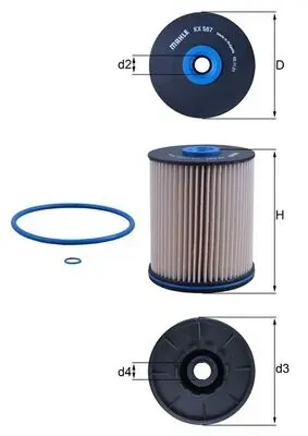 Filtro de combustible KX567D Mahle Original