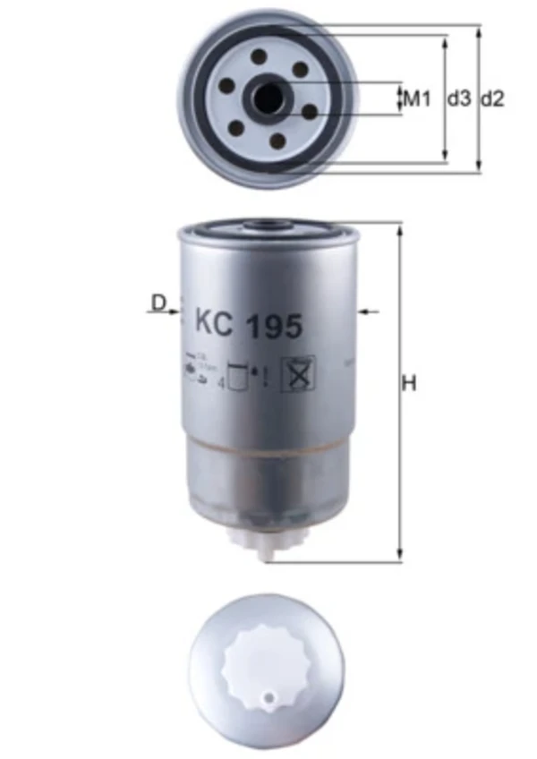 KC195 Mahle Original filtro combustible