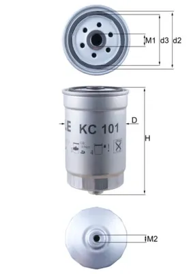 Filtro de combustible MAHLE KC101