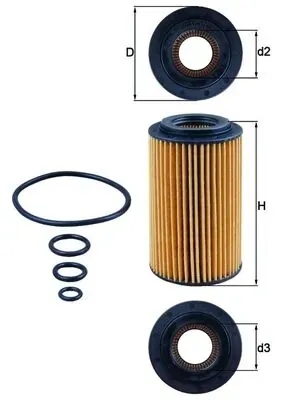Filtro de aceite MAHLE OX1537D