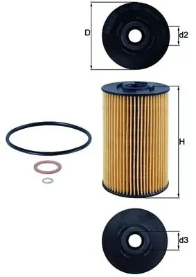 Filtro de aceite OX150D Mahle Original