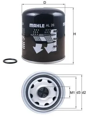Filtro del desecador de aire (separador de agua y aceite) (camión) AL26 Mahle Original