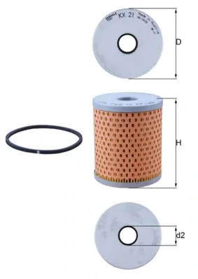 Filtro de combustible KX21D Mahle Original