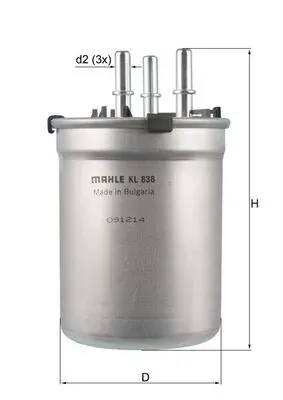 Filtro de combustible MAHLE KL838