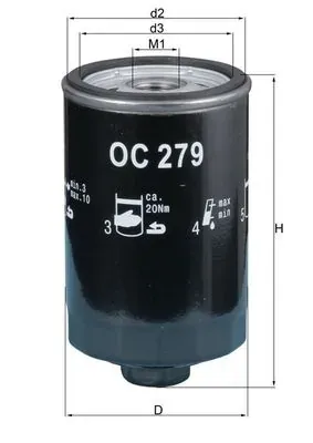 Filtro de aceite OC279 Mahle Original