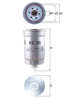 Filtro de combustible KC80 Mahle Original