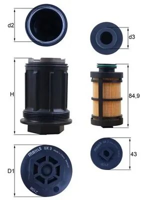 Filtro de AdBlue UX3KIT Mahle Original