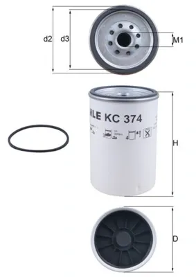 Filtro de combustible MAHLE KC374D