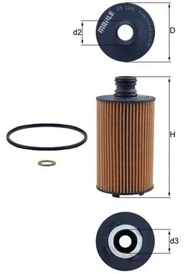 Filtro de aceite OX1141D Mahle Original