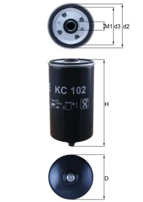 Filtro de combustible MAHLE KC102