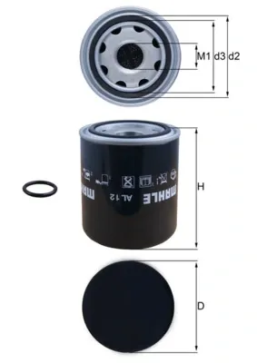 Filtro del desecador de aire (separador de agua y aceite) (camión) AL12 Mahle Original