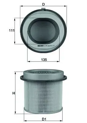 Filtro de aire LX670 Mahle Original