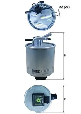 Filtro de combustible KL44036 Mahle Original