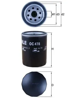Filtro de aceite OC478 Mahle Original