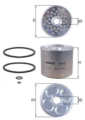 Filtro de combustible MAHLE KX23D