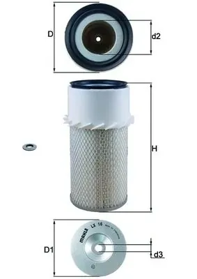 Filtro de aire LX16 Mahle Original
