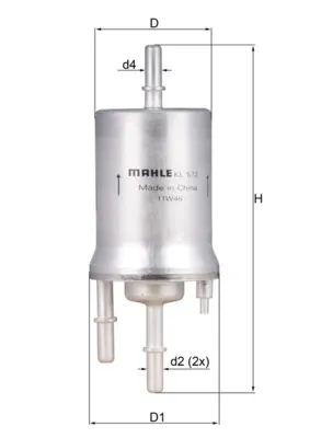 Filtro de combustible MAHLE KL572