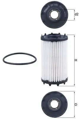 Filtro de aceite OX1184D Mahle Original