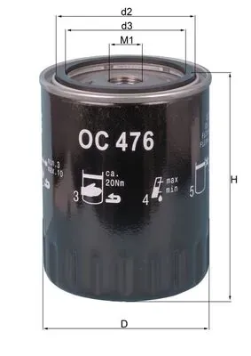 Filtro de aceite OC476 Mahle Original