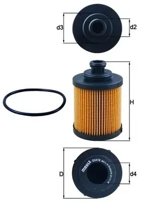 Filtro de aceite OX418D Mahle Original