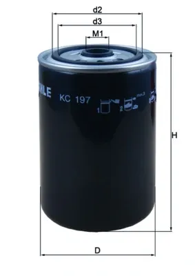 Filtro de combustible KC197 Mahle Original