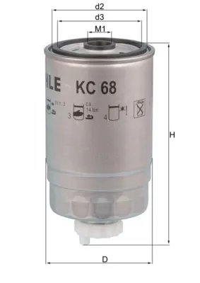 Filtro de combustible KC68 Mahle Original