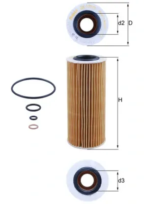 Filtro de aceite OX1773D Mahle Original