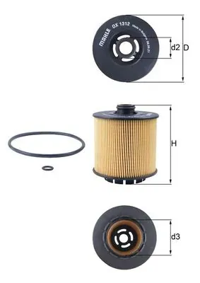 Filtro de aceite OX1312D Mahle Original