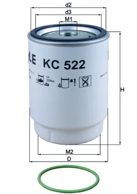 Filtro de combustible MAHLE KC522D