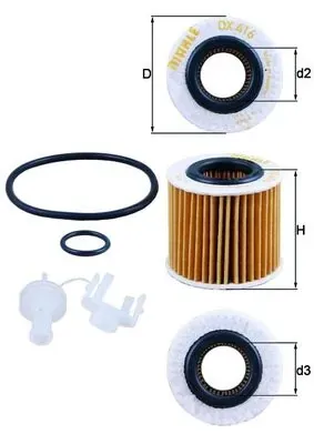 Filtro de aceite OX416D2 Mahle Original
