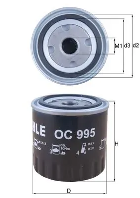 Filtro de aceite OC995 Mahle Original