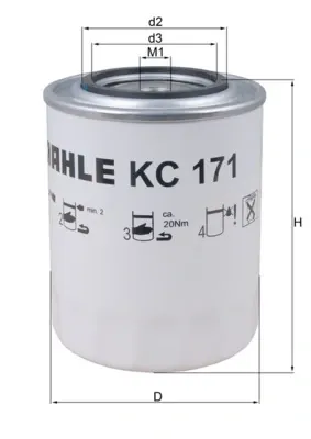 Filtro de combustible KC171 Mahle Original