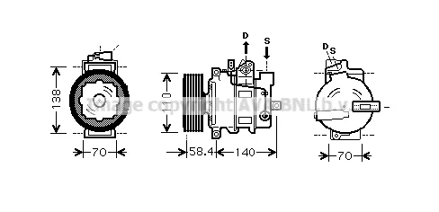 Compresor de aire acondicionado 241470 Cargo