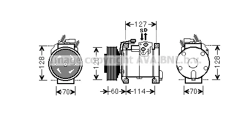 Compresor de aire acondicionado Chrysler Voyager III