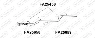 Tubo intermedio de escape VENEPORTE FA25659