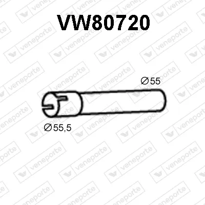 Tubo de escape intermedio a trasero VW80720 Veneporte