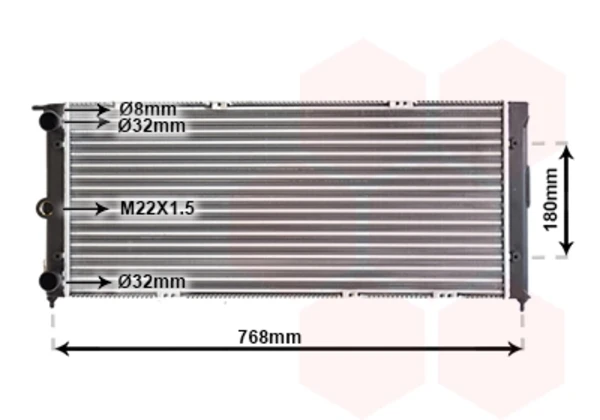 Radiador de água Volkswagen Passat B2, 32B
