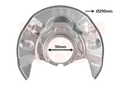 Chapa protectora contra salpicaduras, disco de freno delantero derecho 5393372 VAN Wezel