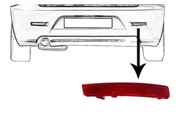 Reflector, parachoques trasero, derecho Alfa Romeo 147 (937)