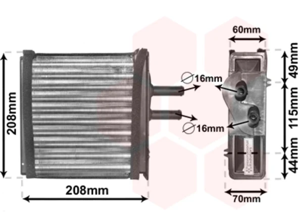 17006150 VAN Wezel radiador de calefacción