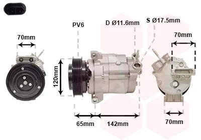 Compresor de aire acondicionado 0800K063 VAN Wezel