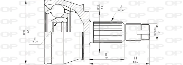 CVJ571210 Open Parts