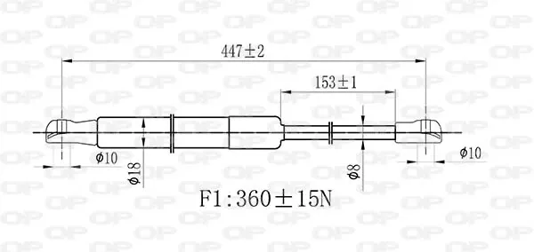 Amortiguador de capó GSR652900 Open Parts