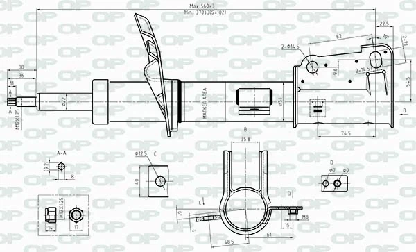 SAB8425.31 Open Parts amortiguador delantero derecho