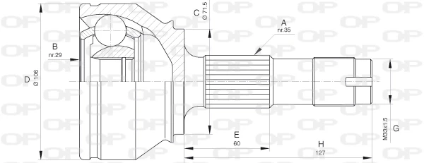 CVJ565810 Open Parts