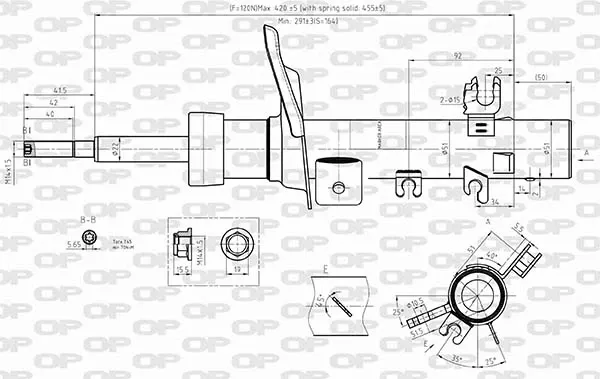Amortiguador delantero izquierdo SAB857831 Open Parts
