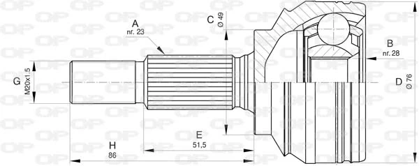 CVJ580610 Open Parts