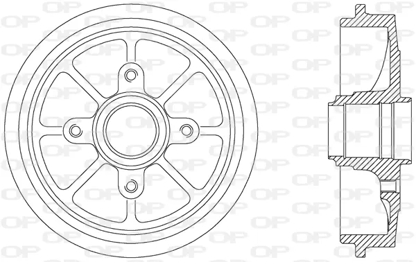 Tambor de freno trasero BAD903030 Open Parts