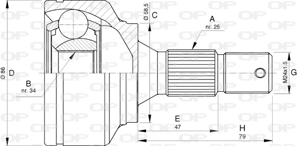 CVJ574110 Open Parts